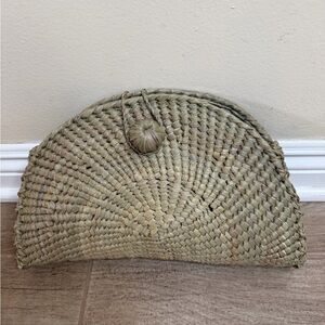 Alma Woven Tan Clutch